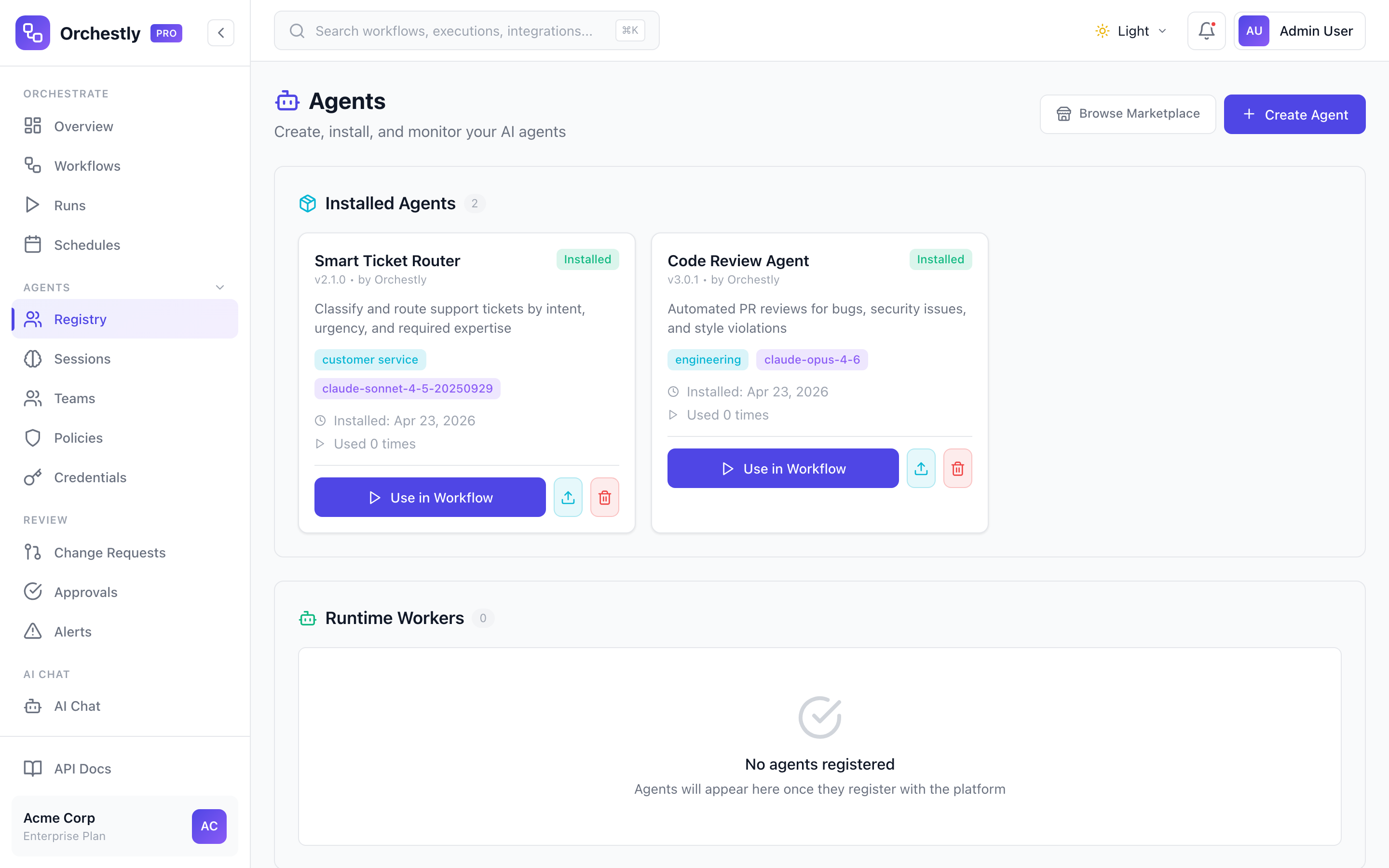 Discover and manage agents in the registry